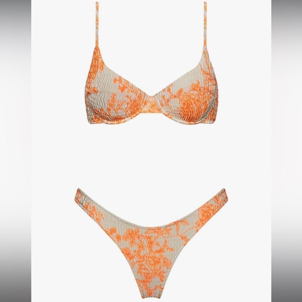 Women's Orange Floral Bikini Set 🧡